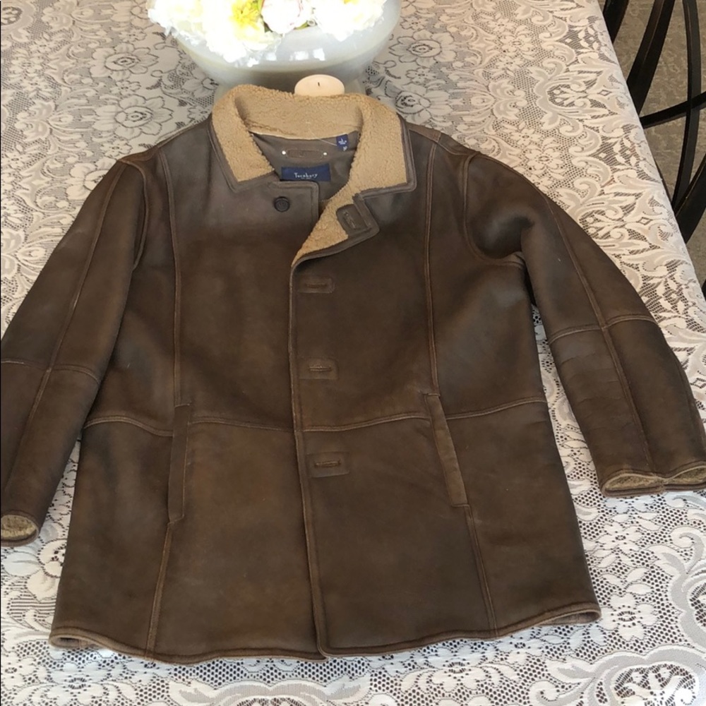 Turnbury fur lined  leather coat
